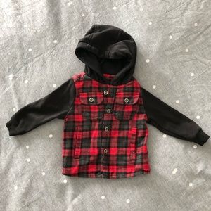 {BABY} No Retreat Plaid Hooded Jacket, 3 mos